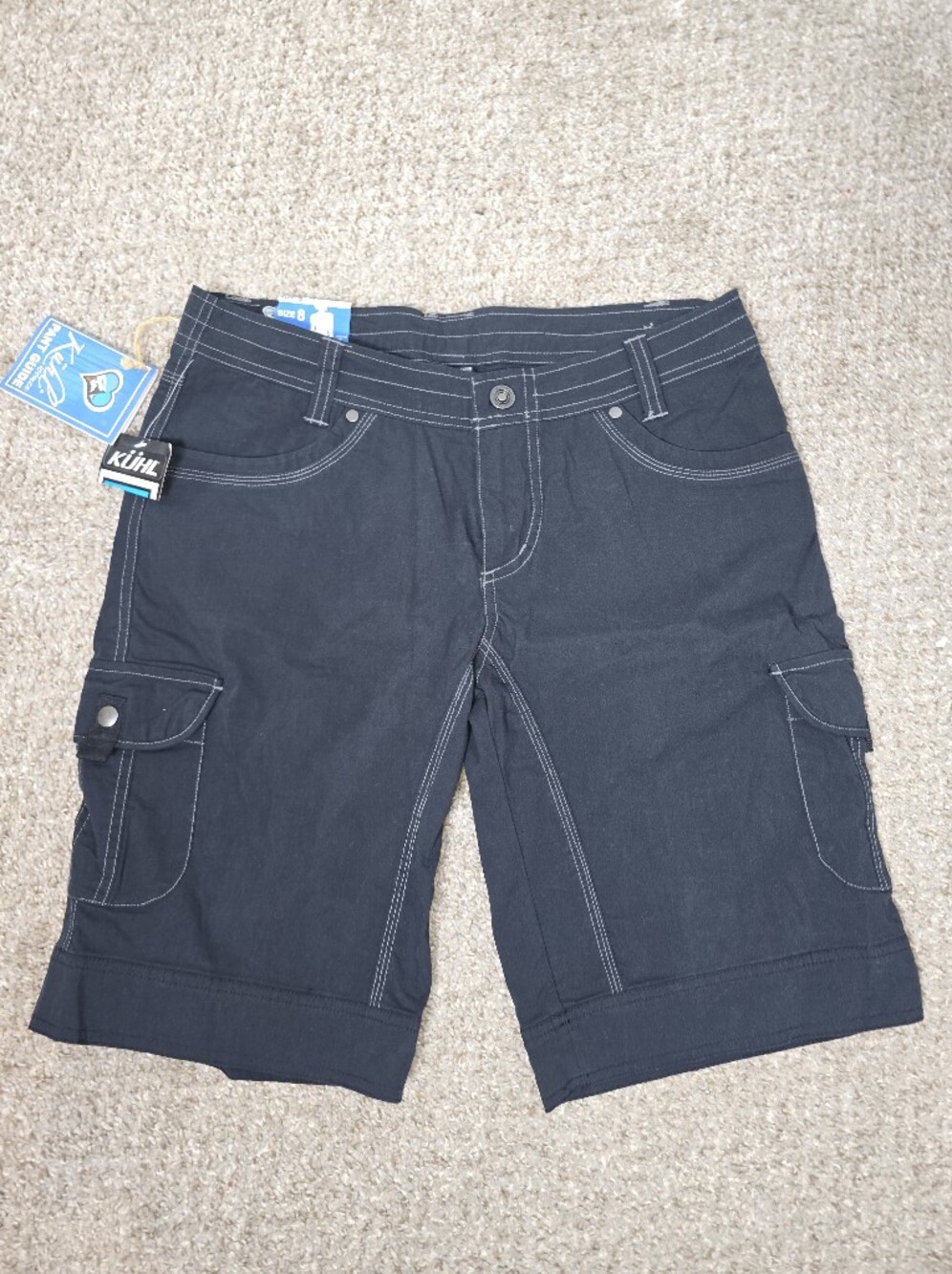 Kuhl Women's Hiking Black Cargo Rydr Rise Shorts Size 8